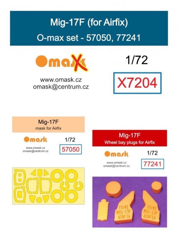 Omask X7204 Mig-17F O-max set (for Airfix) 1/72