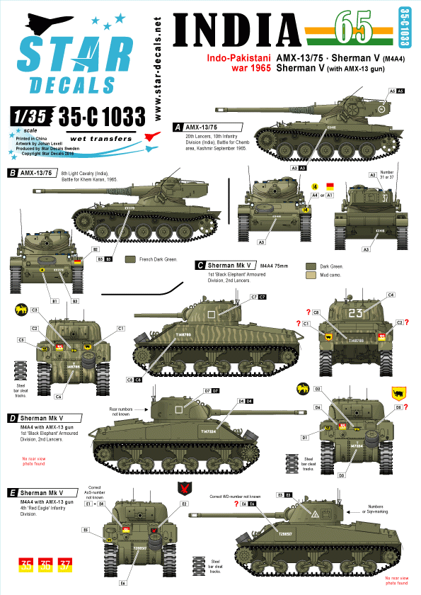 Star Decals 35-C1033 India 1965 1/35