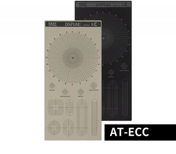 DSPIAE AT-ECC Masking Tape Cutting Mat type C, 110x233 mm (Concentric Circles)