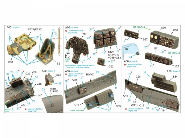 Quinta Studio QD48386 BF 110G 3D-Printed &amp; coloured Interior on decal paper (Eduard) 1/48