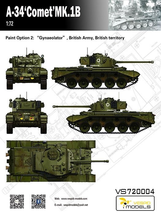 Vespid Models VS720004 A-34 Comet MK.1B 1/72