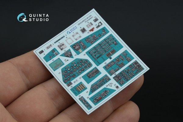 Quinta Studio QDS-48570 Mi-24A 3D-Printed &amp; coloured Interior on decal paper (Trumpeter) (small version) 1/48