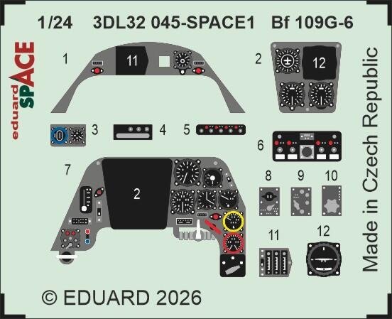 Eduard 3DL32045 Bf 109G-6 SPACE for AIRFIX 1/24