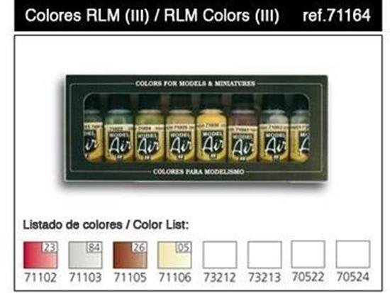 Vallejo 71164C 8 Model Air Color Set-RLM 3