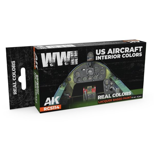 AK Interactive RCS114 WWII US Aircraft Interior Colors 6x17ml