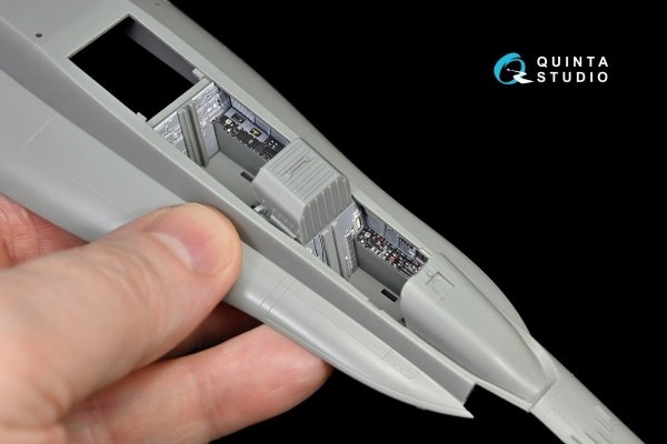 Quinta Studio QD48145 F/A-18B 3D-Printed &amp; coloured Interior on decal paper (for Kinetic kit) 1/48