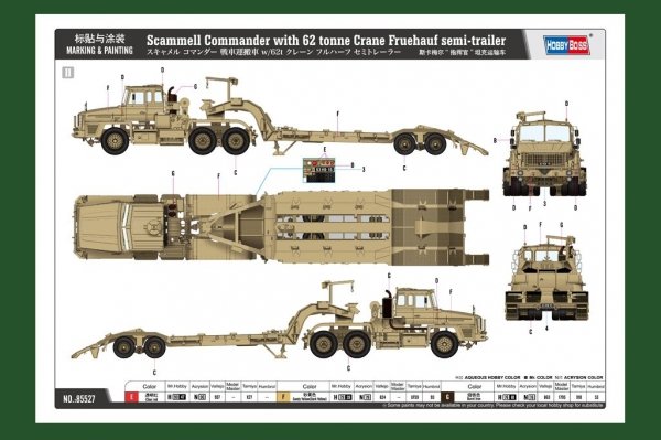 Hobby Boss 85527 Scammell Commander with 62 tonne Crane Fruehauf semi-trailer 1/35