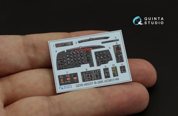 Quinta Studio QDS-48237 B-26K 3D-Printed &amp; coloured Interior on decal paper (ICM) (Small version) 1/48
