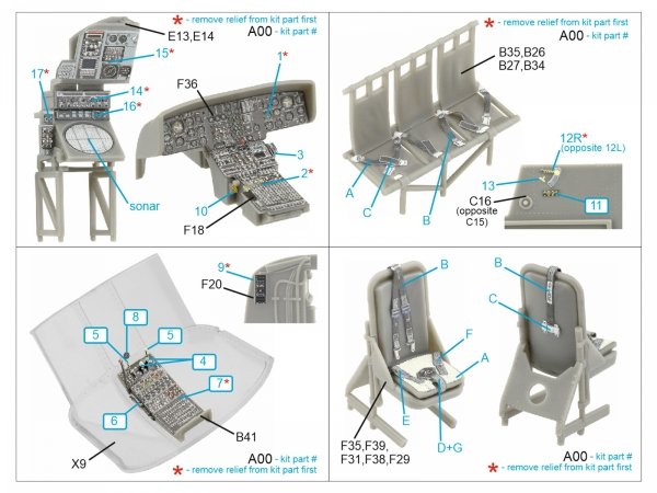 Quinta Studio QD48431 Westland Sea King HU.5 3D-Printed &amp; coloured Interior on decal paper (Airfix) 1/48