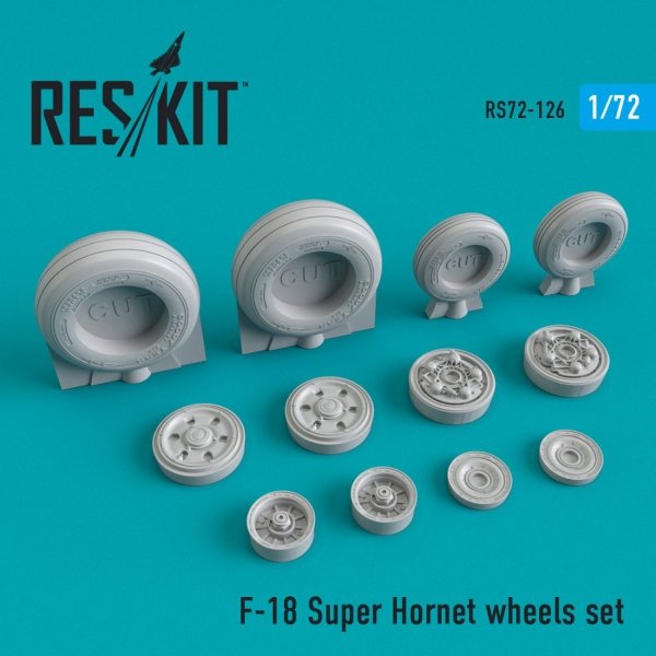 RESKIT RS72-0126 F/A-18 &quot;SUPER HORNET&quot; WHEELS SET 1/72