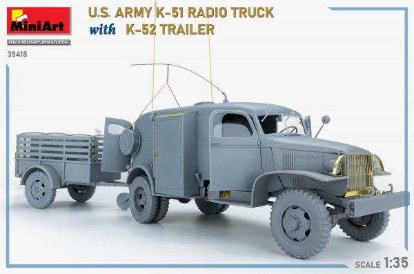 MiniArt 35418 US ARMY K-51 RADIO TRUCK WITH K-52 TRAILER. INTERIOR KIT 1/35