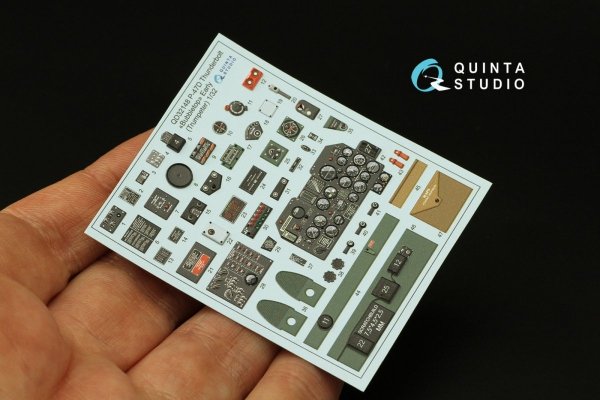 Quinta Studio QD32148 P-47D Thunderbolt Bubbletop Early 3D-Printed &amp; coloured Interior on decal paper (Trumpeter) 1/32