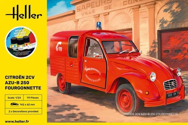 Heller 58701 Starter Kit - Citroen 2CV AZU-B 250 Fourgonnette 1/24