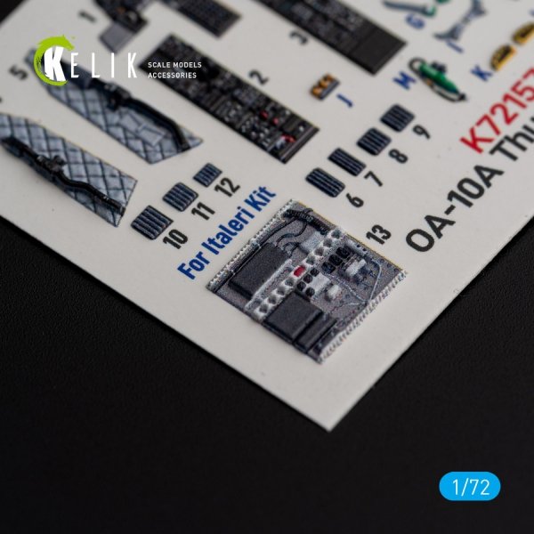 KELIK K72157 OA-10A "Thunderbolt" - interior 3D decals for Italeri kit 1/72