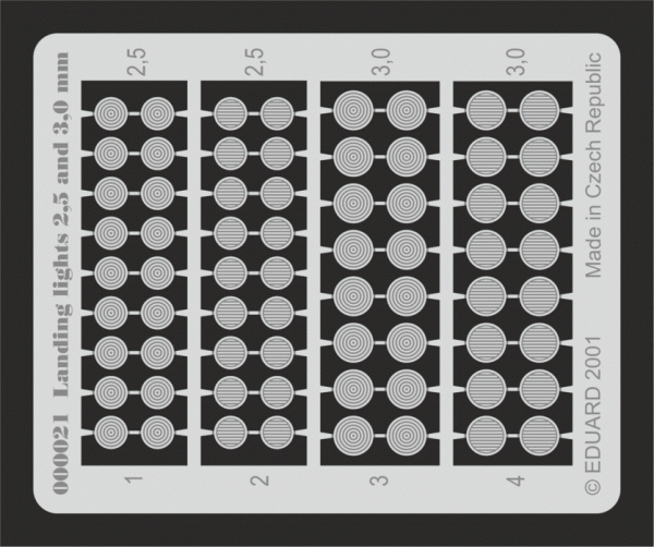 Eduard 00021 Landing lights 2,5 and 3mm