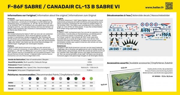 Heller 80277 F-86F SABRE / CANADAIR CL-13 B SABRE VI 1/72