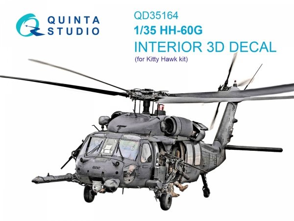 Quinta Studio QD35164 HH-60G Pave Hawk 3D-Printed &amp; coloured Interior on decal paper (Kitty Hawk) 1/35