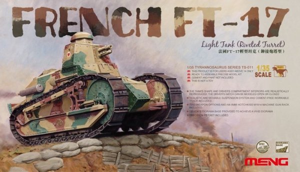Meng Model TS-011 FRENCH FT-17 LIGHT TANK (RIVETED TURRET) (1:35)