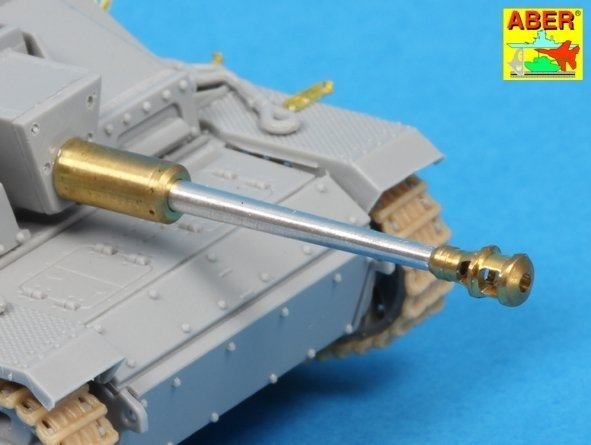 Aber 72L-60 Lufa do niemieckich dział pancernych StuG.III, Ausf.G wersja pośrednia / German StuK.40 L/48 7,5 cm Bartel with middle model muzzle brake for StuG. III Ausf.G middle 1/72