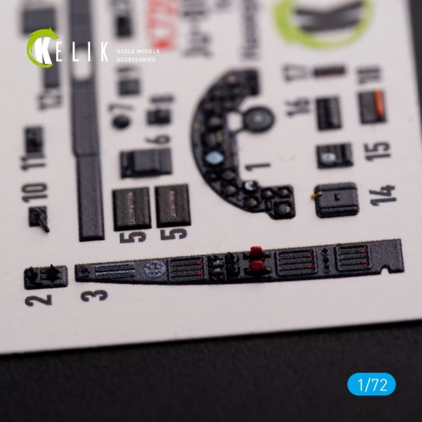 KELIK K72063 Junkers JU 88 A-4 interior 3D decals for Hasegawa kit 1/72