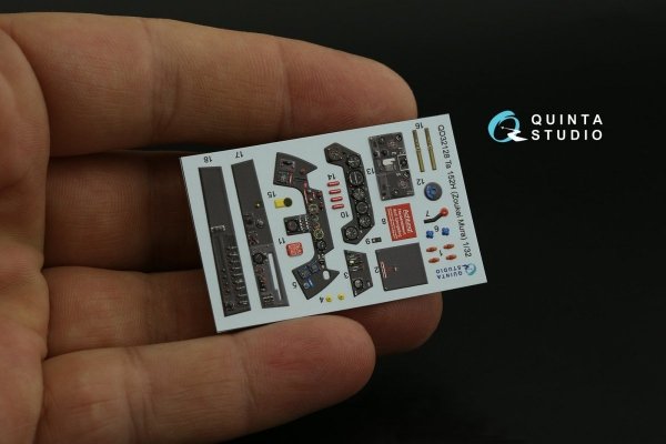 Quinta Studio QD32128 Ta 152H 3D-Printed &amp; coloured Interior on decal paper (Zoukei-Mura) 1/32