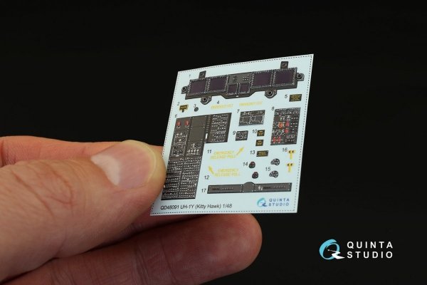 Quinta Studio QD48091 UH-1Y Venom 3D-Printed &amp; coloured Interior on decal paper (for Kitty Hawk kit) 1/48