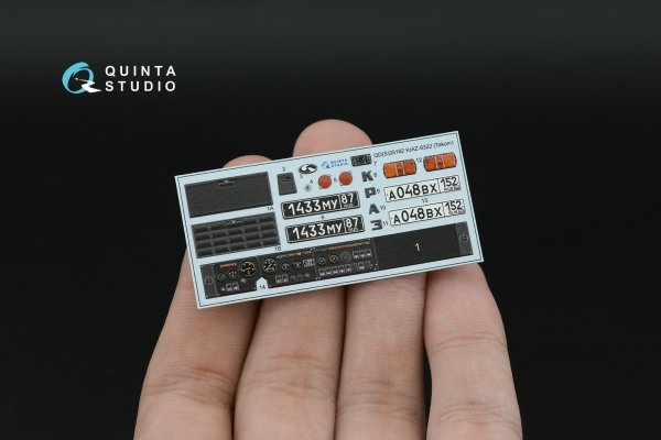 Quinta Studio QDS-35162 KrAZ-6322 3D-Printed &amp; coloured Interior on decal paper (Takom) (Small version) 1/35