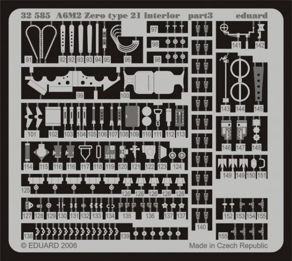 Eduard 32585 A6M2 Zero type 21 interior 1/32 Tamiya