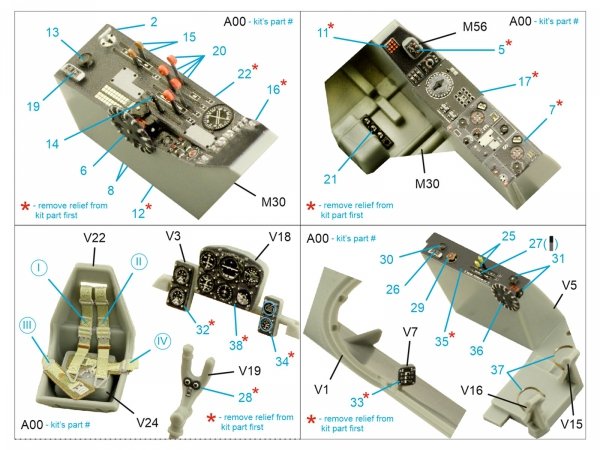 Quinta Studio QD32160 Do 335A-10 3D-Printed &amp; coloured Interior on decal paper (HK models) 1/32