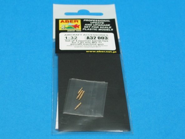 Aber A32003 Set of 4 barrels tips for German 7,92 mm MG 17 aircraft machine guns (1:32)