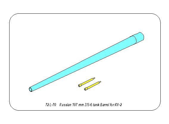 Aber 72L-70 Russian 107 mm ZIS-6 tank barrel for KV-2 (1:72)