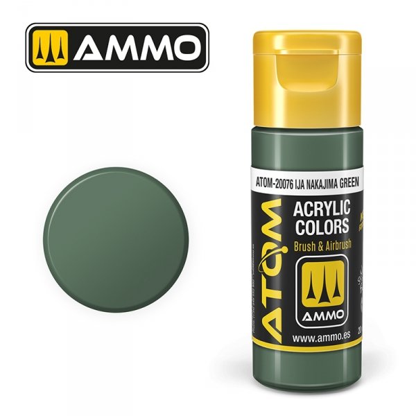 AMMO of Mig Jimenez 20076 ATOM COLOR IJA Nakajima Green 20ml