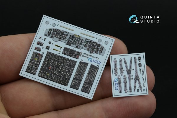 Quinta Studio QD48506 CH-47A 3D-Printed coloured Interior on decal paper (Italeri) 1/48