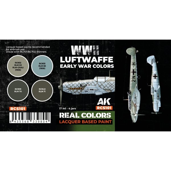 AK Interactive RCS101 WWII Luftwaffe Early War Colors 4x17ml