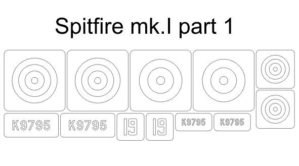Omask 34013 Spitfire Mk.I part 1 (for Eduard 11143 kamo A) 1/48