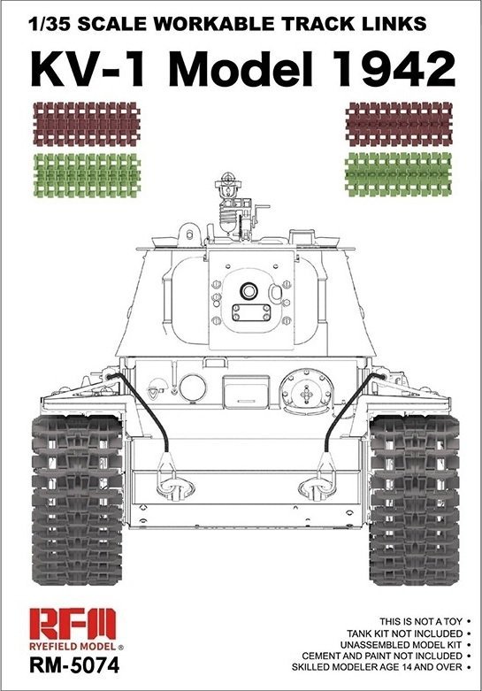 Rye Field Model 5077 KV-1 WORKABLE TRACK LINKS 1/35