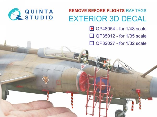 Quinta Studio QP48054 "Remove Before Flight" RAF tags, 29 Pcs 1/48