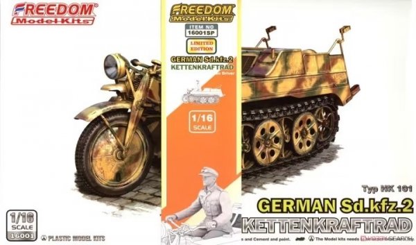 Freedom 16001SP Sd.Kfz. 2 Kettenkraftrad Typ HK 101 with Driver