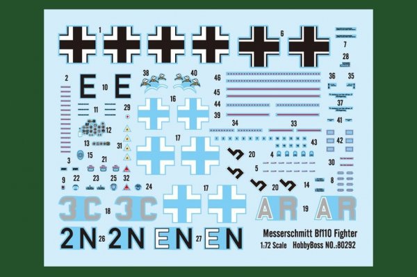 Hobby Boss 80292 Messerschmitt Bf110 Fighter (1:72)