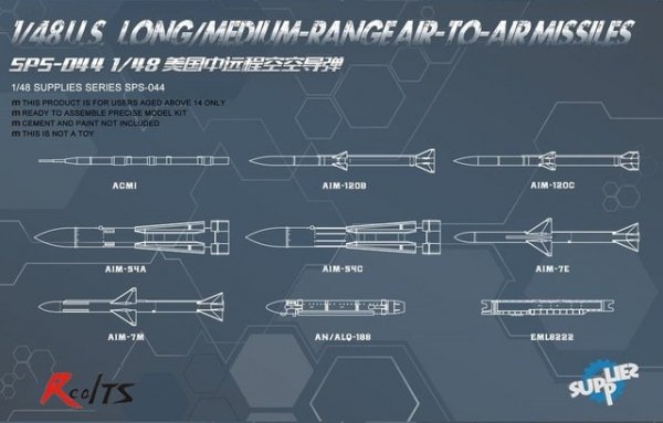 Meng Model SPS-044 U.S. Long/Medium-Range Air-to-Air Missiles 1:48