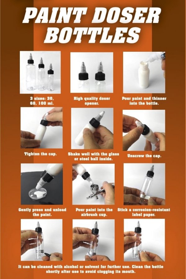 AK Interactive AK9047 Paint Doser Bottles 60ml