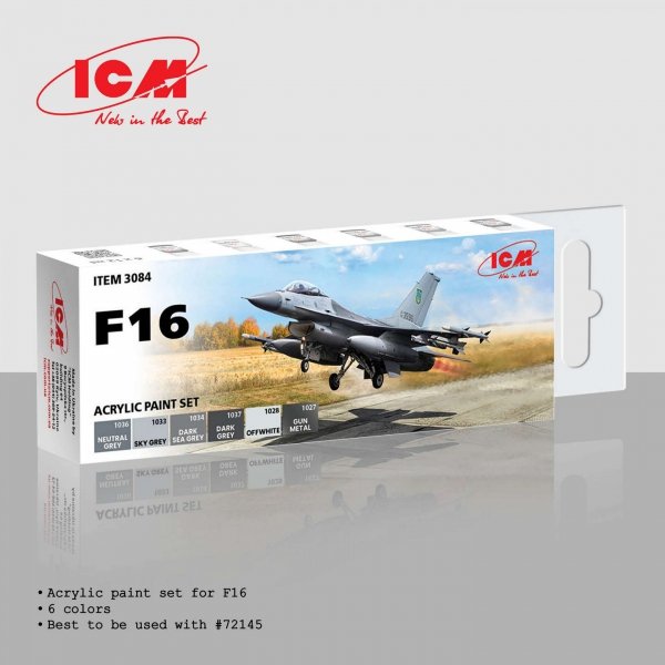 ICM 3084 Acrylic paint set for F16 12ml x6