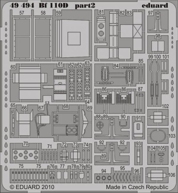 Eduard 49494 Bf 110D interior S. A. 1/48 Dragon