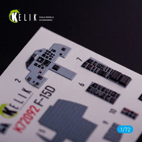 KELIK K72092 F-15D - interior 3D decals for FineMolds kit 1/72