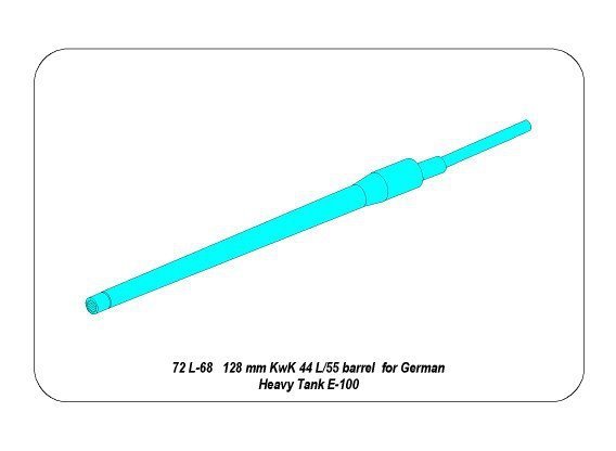 Aber 72L-68 128mm KwK 44 L/65 barrel for German E-100 Super Heavy Tank (1:72)