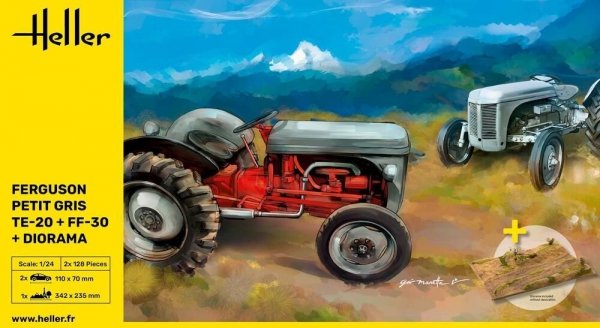 Heller 50326 Ferguson Petit Gris TE-20 + FF-30 + Diorama 1/24
