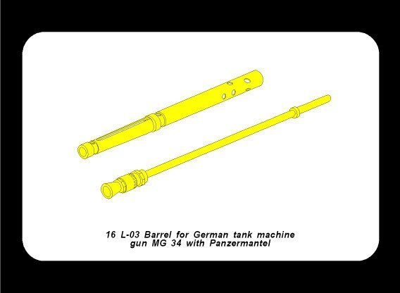Aber 16L-03 Lufa do niemieckego czołgowego karabinu maszynowego MG34 / Turned barrel for German tank machine gun MG34 1/16