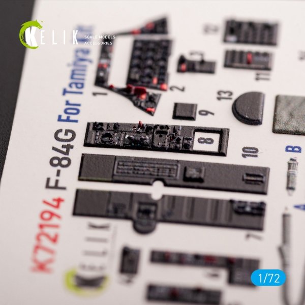 Kelik K72194 F-84G Thunderjet - interior 3D decals for Tamiya kit (1/72)