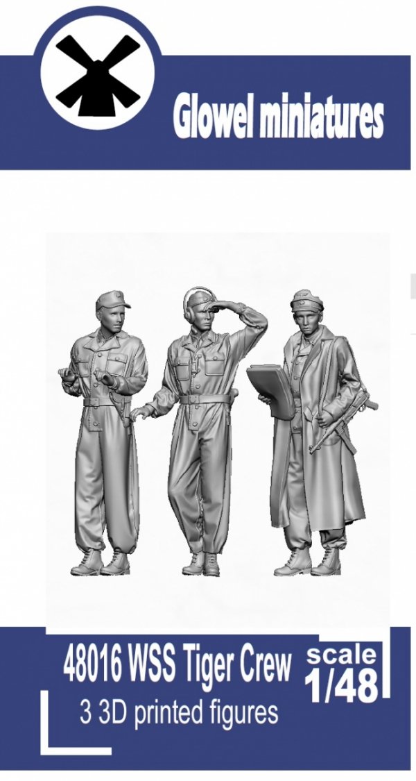 Glowel Miniatures 48016 WSS Tiger crew (3 Figures, 3D Printed) 1/48