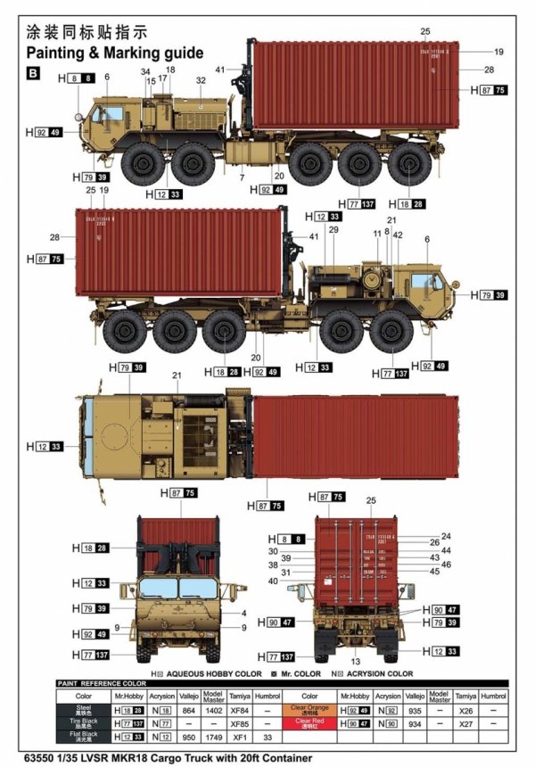 I Love Kit 63550 LVSR MKR18 Cargo Truck with 20ft Container 1/35